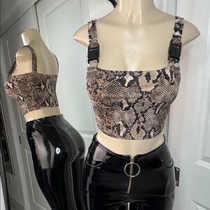 Snake Print Crop Top small